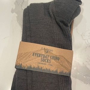 LL Bean Everyday Chino Socks in Charcoal - size Xl - Two pairs per set